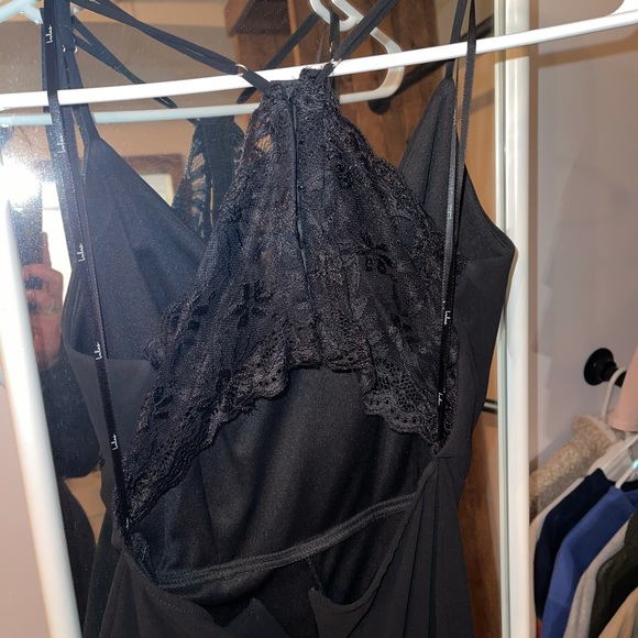 Long black Slit Dress - Picture 2 of 2